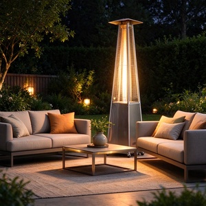 Calentador de Patio Moderno con Forma de Domo, de Acero Inoxidable, a Gas, con Encendido por Pulsador, Calefacción Exterior Duradera - Product Image 1