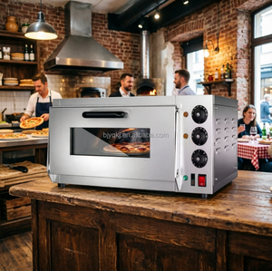 Four à <span class=keywords><strong>pizza</strong></span> électrique commercial automatique à un seul niveau 220V 2kW avec chaleur supérieure/inférieure indépendante, pierre en cordiérite, éclairage LED, OEM - Product Image 1