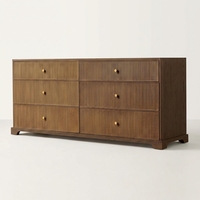 Commode à 6 tiroirs en chêne massif de style français de luxe, meubles de chambre à coucher, designs de mariage