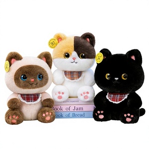 ตุ๊กตา<span class=keywords><strong>แมว</strong></span>นุ่มนิ่มพร้อมผ้าพันคอผ้าลายสก๊อต มี 2 <span class=keywords><strong>ขน</strong></span>าดให้เลือก เหมาะสำหรับตกแต่งบ้านและเป็นของขวัญวันหยุด - Product Image 1