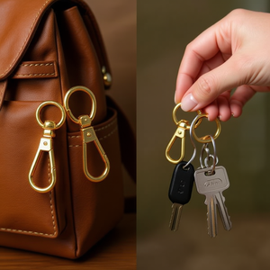 Moschettoni Portachiavi Ilan 40mm Placcati Oro Tipo Gancio - Product Image 2