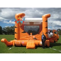 Vente en gros de châteaux gonflables de grande taille avec un design de tigre mignon pour les fêtes dans la cour et les locations pour divertissements d'enfants