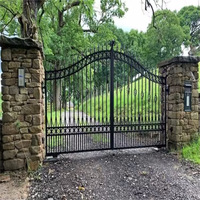 Portes d'entrée en fer forgé électriques modernes de haute qualité CBMmart avec finition imperméable pour entrée de villa