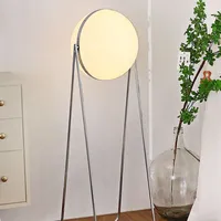 Lampe de table E27 au design moderne, boule en acrylique rotative, métal chromé, salon, chambre d'hôtel, lampe de sol, décoration artistique pour la maison, lumière debout