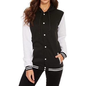Chaqueta Deportiva de Mujer Babyhealthy con Capucha, Negra y Blanca, Tejida, Talla S - Product Image 3