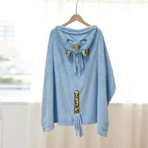 Couverture <span class=keywords><strong>Cape</strong></span> à capuche portable de conception <span class=keywords><strong>d</strong></span>'animaux différents Couverture châle <span class=keywords><strong>polaire</strong></span> en flanelle - Product Image 4