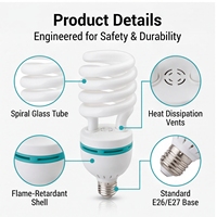 Ampoules LED spirales à économie d'énergie E27 E26 220V 110V, super lumineuses, pour la maison, le bureau, les studios photo et les luminaires.