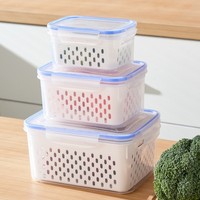 Koelkast Fruit Groente Dubbeldeksel Afvoerende opbergdoos Afgesloten deksel Modern eenvoudig ontwerp Met plastic bekleding Vrieskastbestendig Keuken