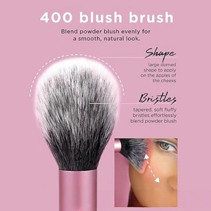 4Pcs Boxed Makeup Brush <b>Set</b> Flat Fan Face Powder Nose Contour Brush Colorful Plastic Handle Ultra Soft Kit - Product Image 4