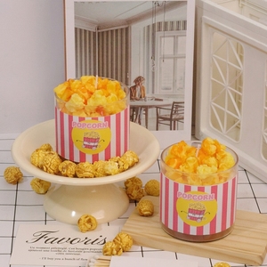 Bougie parfumée au pop-corn réaliste faite à la main, bougie alimentaire esthétique en cire de soja pour fête, cadeau créatif pour soirée cinéma ou anniversaire - Product Image 5