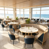 Table et chaise de restaurant modernes en bois massif avec service de dessin de plan 3D durable et imperméable