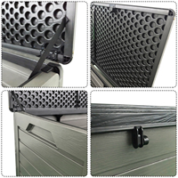 VERTAK 270L Boîte de rangement extérieure de haute qualité pour patio, coffre de rangement extérieur, bac de rangement pour coussins, pour boissons