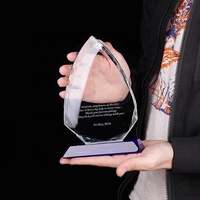 Trophée en cristal goutte d'eau gravé personnalisé, écologique, pour événements sportifs, souvenir, prix sur mesure, cadeau d'affaires en cristal