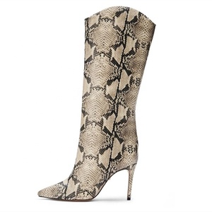 Animal Print Sexy 2021 Autumn Winter Short Knee <b>Boots</b> on Pointy Toe High Heel <b>Boots</b> Fashion - Product Image 6