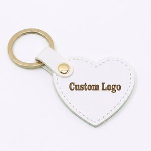 Custom Laser Logo Fashion Decoration Love Shape Accessories Heart-Shaped Double Side Small Car <b>Key</b> <b>Ring</b> Pendant Keychain - Product Image 1