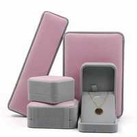 Boîtes cadeaux de luxe personnalisées en velours de haute qualité pour bijoux, colliers et bagues, avec ruban doux, boîte de rangement en velours pour bijoux