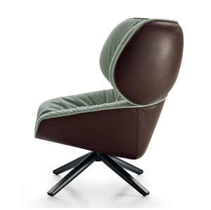 Muebles de dormitorio tapizados de fibra de vidrio de lujo moderno sillón reclinable de tela de madera BB italiano Tabano Base giratoria - Product Image 4