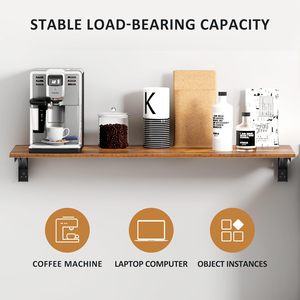 Bureau pliant mural brun rustique robuste de 36 "X 20": une <span class=keywords><strong>table</strong></span> de travail compacte pour la maison, la cuisine, <span class=keywords><strong>le</strong></span> salon et les petits espaces - Product Image 4