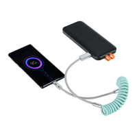 Vente chaude Enroulé Rétractable Données Usb Câble Aviation En Alliage De Zinc Sprial USB à Type C Chargeur De Voiture Avec Tresse Blindage