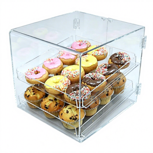 Tủ trưng bày bánh ngọt bằng acrylic trong suốt, để bàn, có cửa mở, dùng để trưng bày bánh mì, bánh rán và các món tráng miệng - Product Image 3
