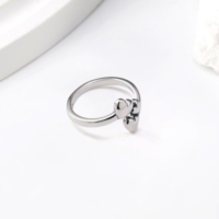 Bague en argent sterling S925 James Avery vintage en forme de cœur, jolie bague émaillée superposée, cœur ajouré tendance