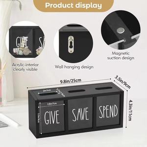 ขายดีกระปุกออมสินทำจากไม้สำหรับเด็กกระปุกออมสินช่วยประหยัดเงินสำหรับของขวัญเด็กของตกแต่งบ้าน - Product Image 3