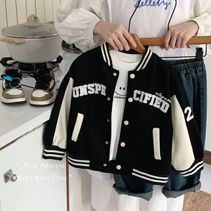 Nouvelle <span class=keywords><strong>veste</strong></span> de baseball décontractée à manches longues pour garçons, style universitaire, pour enfants de 2 à 12 ans, collection 2026 - Product Image 1