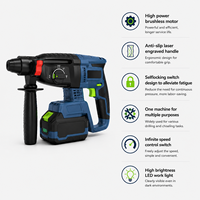 Perceuse à percussion sans fil 21V sans balais, 3 modes de travail, qualité industrielle robuste, mandrin SDS-PLUS