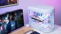 AntarcChill Hot Sell High Performance Metal 0.8mm SPCC White Coating Semicircle F4-TANK Computer case