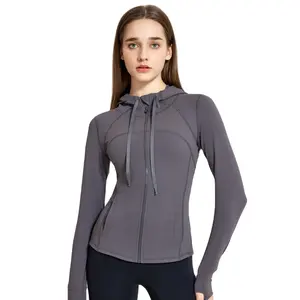 Tight Yoga Athletic Jackets Women Plus Size Zip Up Sports Yoga Jackets Long Sleeve Fitness Wear Top