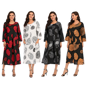 Liquidación <span class=keywords><strong>de</strong></span> Fábrica, Vestidos Casuales <span class=keywords><strong>de</strong></span> Diseño para Mujer, Elegantes Vestidos Largos con Cordones y Mangas Cortas con Estampado, Vestidos <span class=keywords><strong>de</strong></span> Verano para Mujer - Product Image 6