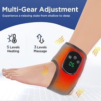 FURECOM Masseur de pieds transfrontalier USB chauffant, protecteur de cheville à compression chaude, massage par batterie rechargeable pour articulation de la cheville