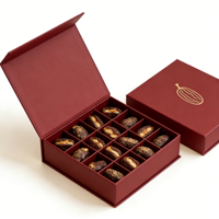 Boîte à dattes Ramadan sur mesure en papier de Dubaï avec fermeture magnétique, emballage de dattes au chocolat, boîte cadeau avec séparateur