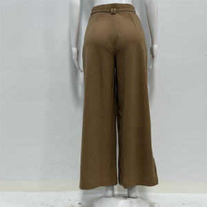Pantaloni alla caviglia da donna ad alto elastico Vintage pantaloni <span class=keywords><strong>larghi</strong></span> a vita media Casual con Design Chiffon primaverile per il massimo Comfort - Product Image 3