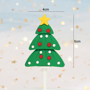Christmas Birthday Decoration Cake Topper Christmas Trees Elk Father Christmas Rubber Ornament Cake Topper - Product Image 4