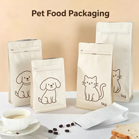 Sacs personnalisés pour aliments pour animaux de compagnie à huit soudures latérales, pochettes à fermeture éclair autoportantes en forme de dessin animé pour nourriture pour chiens et chats