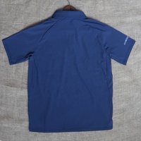 Polo de golf respirant pour homme en nylon/spandex bleu marine à séchage rapide, avec panneaux latéraux en maille découpée au laser, personnalisable – Vêtement de sport très demandé