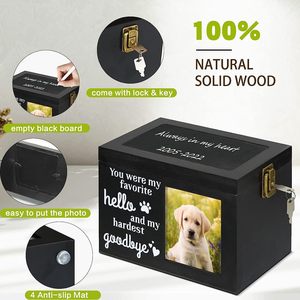 ZMaker yeni büyük ahşap Pet cenaze kremasyon çömleği fotoğraf çerçevesi Pet anıt <span class=keywords><strong>Urns</strong></span> ile köpek veya kedi külleri için - Product Image 3