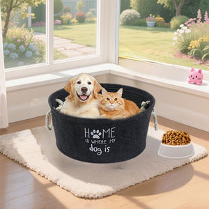 Panier pour chat pliable respirant au design ouvert, couleur personnalisable, nid en feutre, tissu détachable, fournitures pour animaux de compagnie pour chats et chiens - Product Image 5