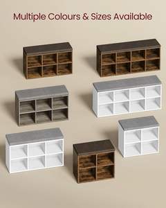 Armoire à chaussures moderne Armoire à chaussures de luxe Armoire de stockage de chaussures en <span class=keywords><strong>bois</strong></span> au design moderne avec banquette - Product Image 2
