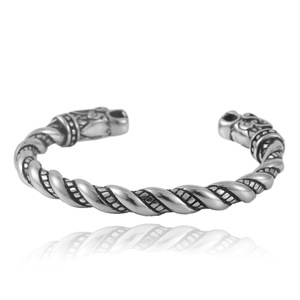 Tibetan Silver Twisted Dragon Open <b>Bangle</b> For <b>Men</b> And Women Jewelry Gift Fashion Bracelet 28mm - Product Image 1
