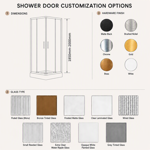 <span class=keywords><strong>Cabine</strong></span> <span class=keywords><strong>de</strong></span> <span class=keywords><strong>douche</strong></span> d'angle à double porte coulissante en verre trempé avec cadre en aluminium certifiée ANSI pour projets hôteliers - Product Image 3