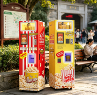 Máquina Expendedora de Palomitas de Maíz Dulces y Saladas Frescas de Alta Calidad, Servicio 24h, Fácil Operación, Pago con Monedas, Efectivo, QR y Tarjeta de Crédito