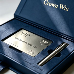Caja de Membresía VIP Color Caqui Personalizada, Caja de Regalo con Bolígrafo y Cinta de Color Gris Claro, Certificada por FSC, Caja de Embalaje para Tarjetas de Crédito - Product Image 6