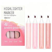 Stylo surligneur dégradé de couleur pour le soin des yeux, pointe oblique, marqueur mignon pour le soulignement de journaux