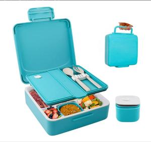 Hộp Cơm Trưa Bán Chạy Nhất Năm 2022 Hộp Đựng Thức Ăn Cho Trẻ Em Bento Look Back Bộ Hộp Cơm Trưa Tiffin Bằng Nhựa Kín Cho Trẻ Em Đi Học Không Chứa Bpa - Product Image 4