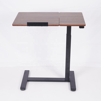 Bureau debout réglable en hauteur manuel et économique avec structure métallique et plateau en bois pour bureau à domicile, design moderne