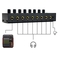 Amplificateur Audio Stéréo Ultra-Compact 8 Canaux pour Micro avec Adaptateur Secteur et Ampli Casque