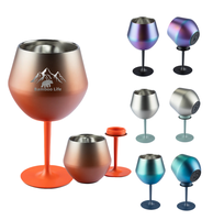Verre à vin 14oz or Champagne incassable en acier inoxydable flûtes en métal verres 414ML gobelet Vintage Tumbler