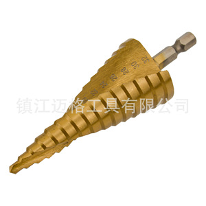 Hexagonal Shank Spiral <b>Step</b> <b>Drill</b> Bit Metric Gold Finish For Metal Drilling 3Pc Set - Product Image 4
